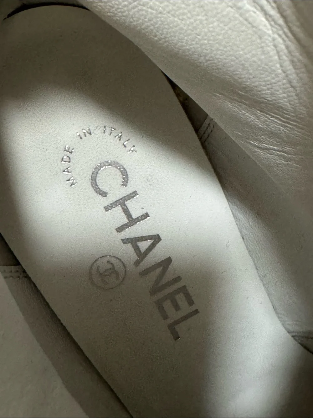 Chanel White Calfskin Pearl Chain CC Short Boots Size 39 or US 8.5